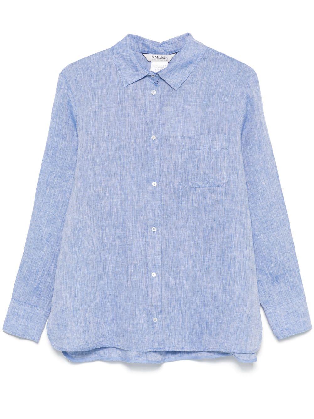 Camicia Elise regular fit in lino denim chiaro