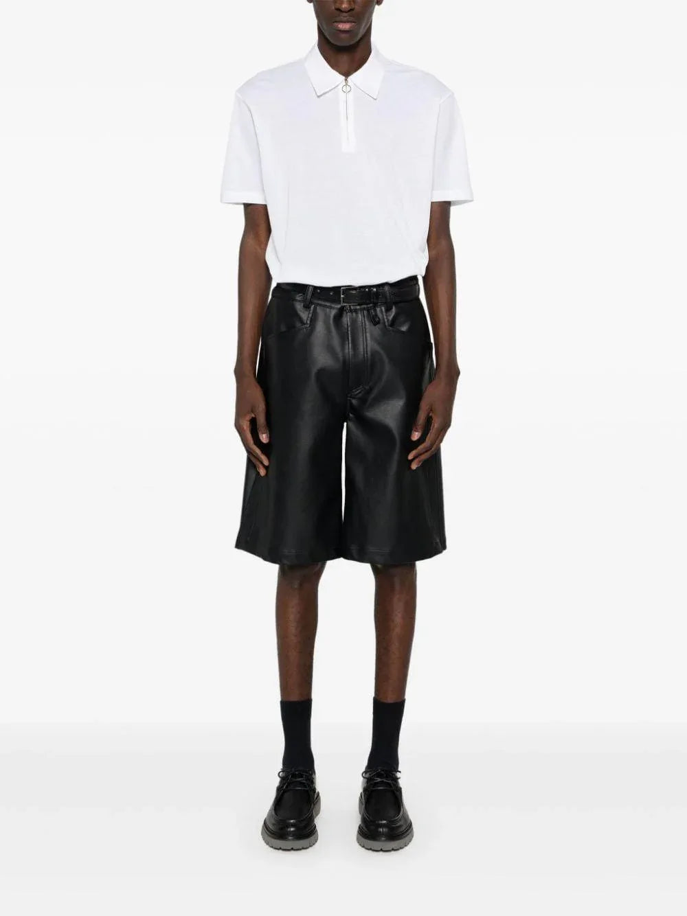 Polo bianco mezza zip frontale - Preludio Moda