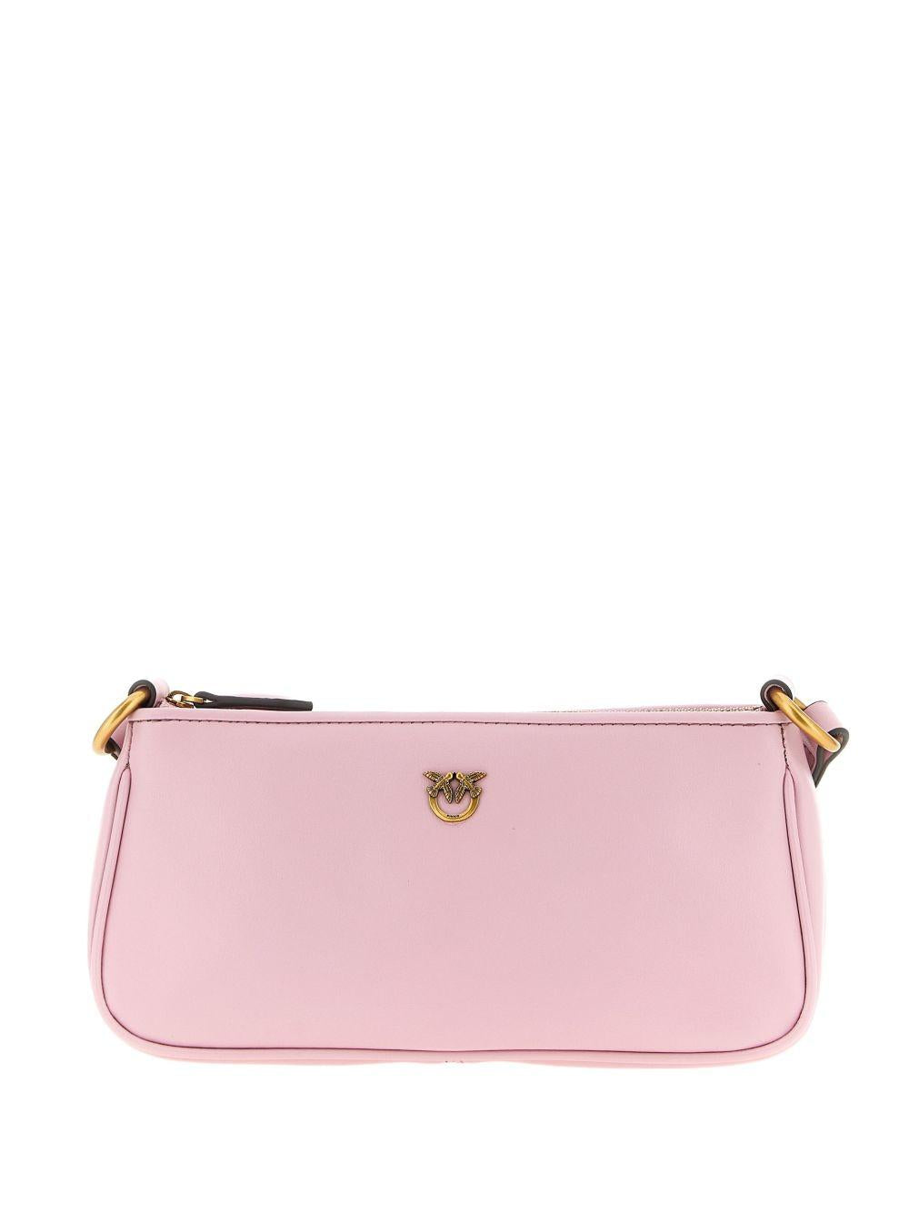 Borsa a tracolla in pelle con zip 105069A0QO P26Q PINKO