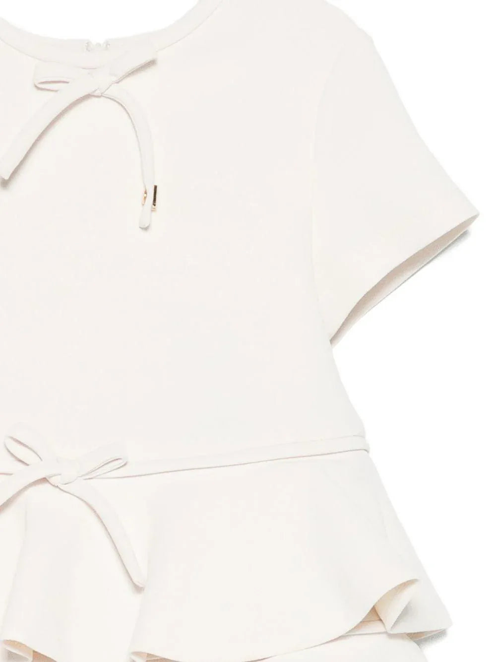 Abito panna arricciato con fiocco - Preludio Moda