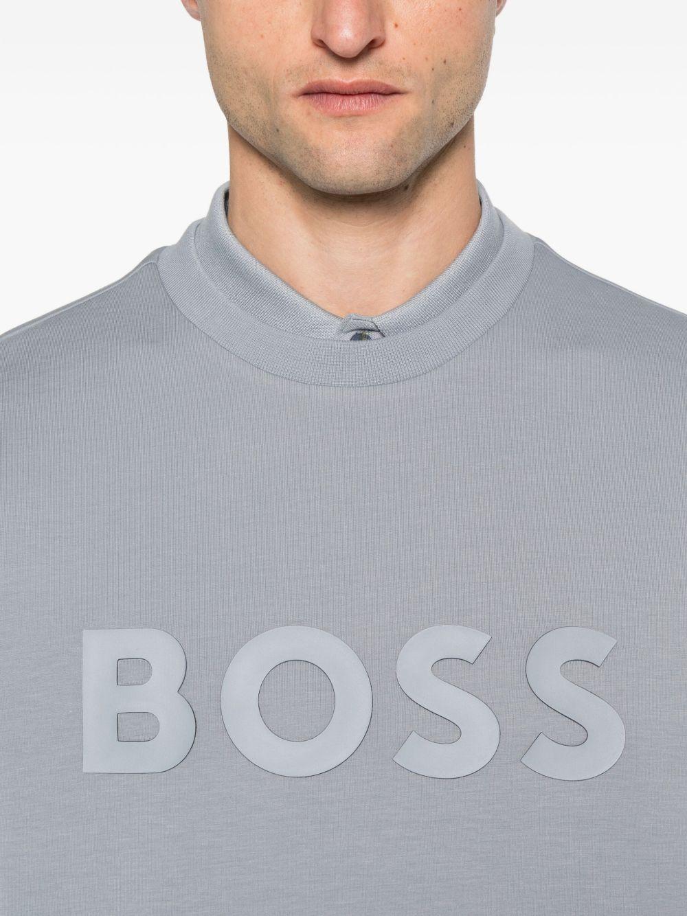 Felpa Girocollo con Logo Grigio 50506119 026 BOSS