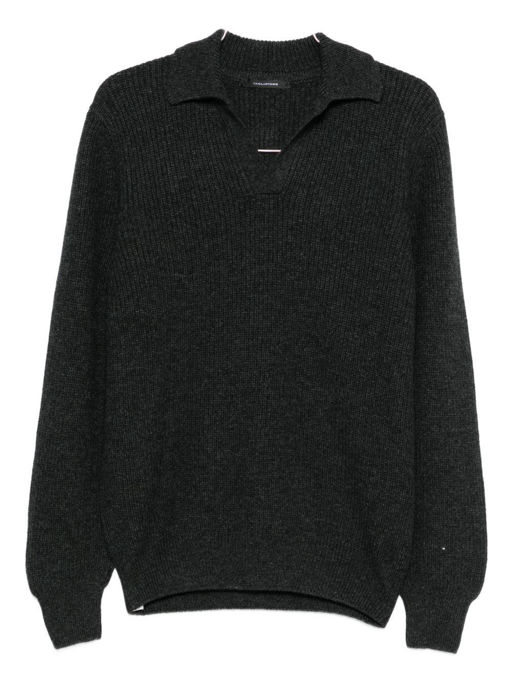 Maglione grigio a polo e maniche lunghe LUTAGSI2508 098 TAGLIATORE