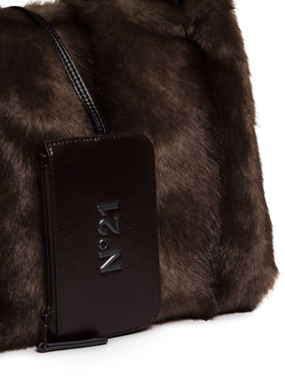 Borsa marrone in pelliccia