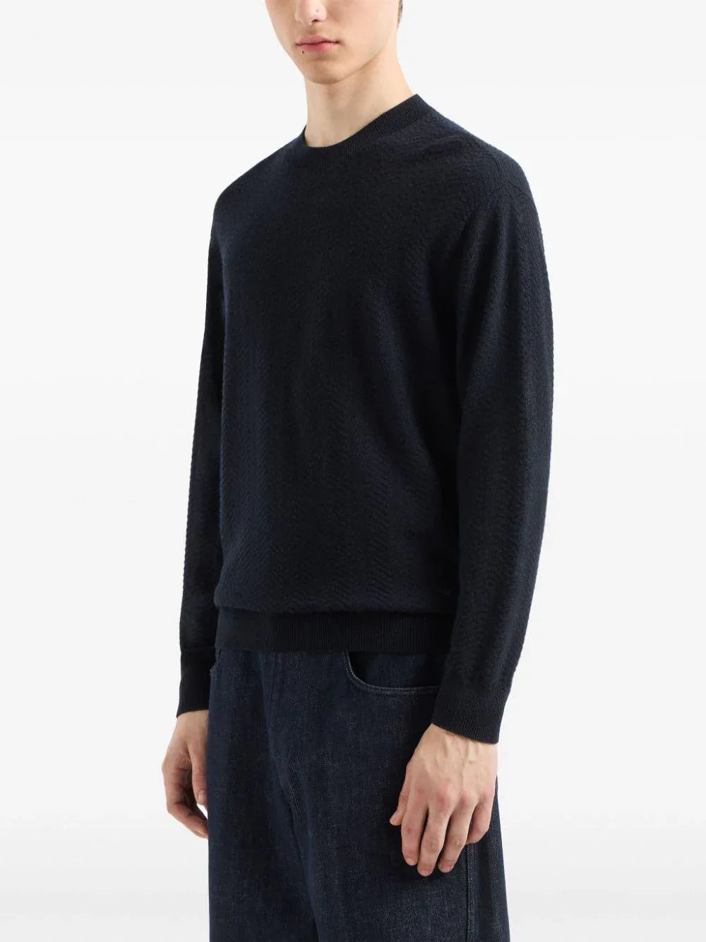 Maglione blu motivo chevron - Preludio Moda