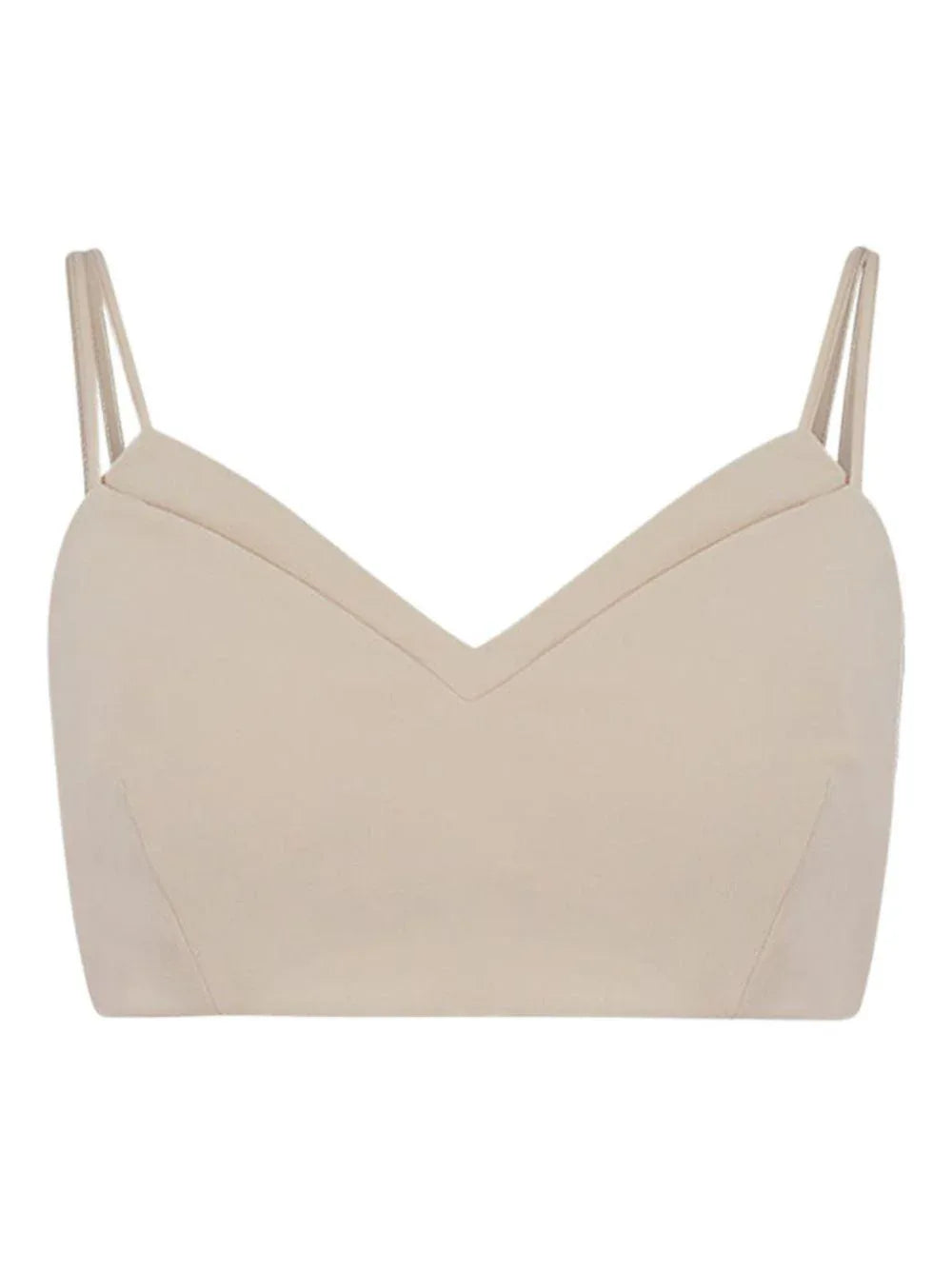 Crop Top beige raso - Preludio Moda