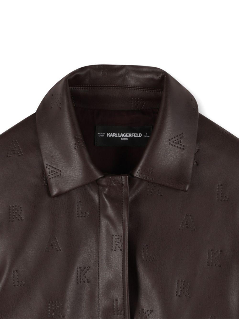 Giacca marrone con logo Z30607 321 KARL LAGERFELD KIDS