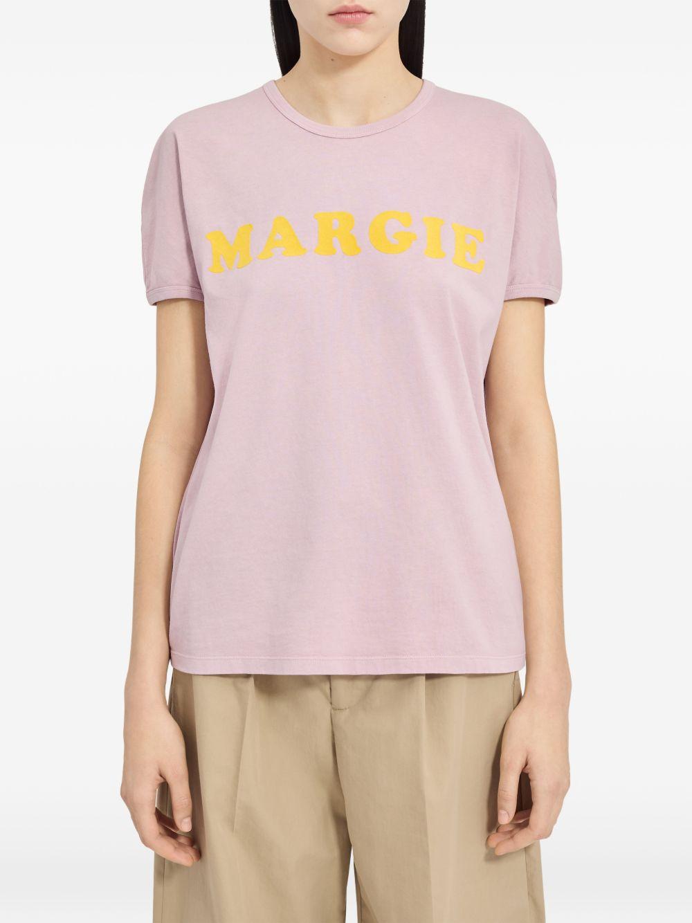 T-shirt in cotone con stampa logo S62GD0212M20108 224 MM6 MAISON MARGIELA