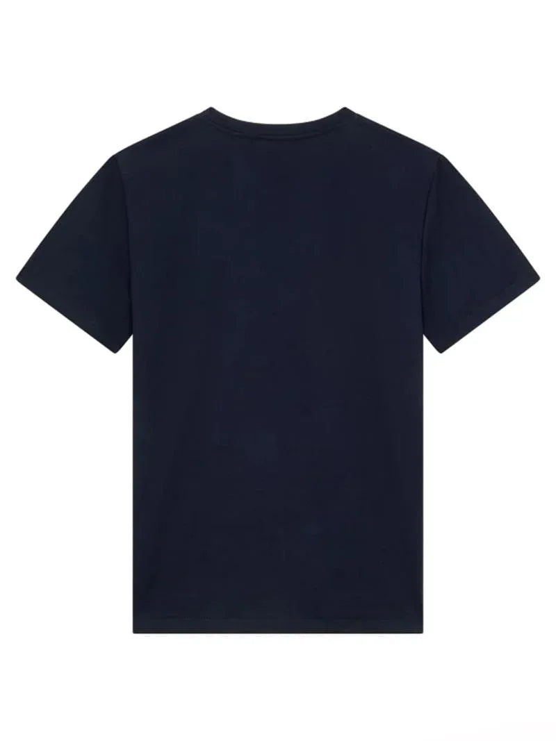 T-shirt blu mini logo ricamo - Preludio Moda