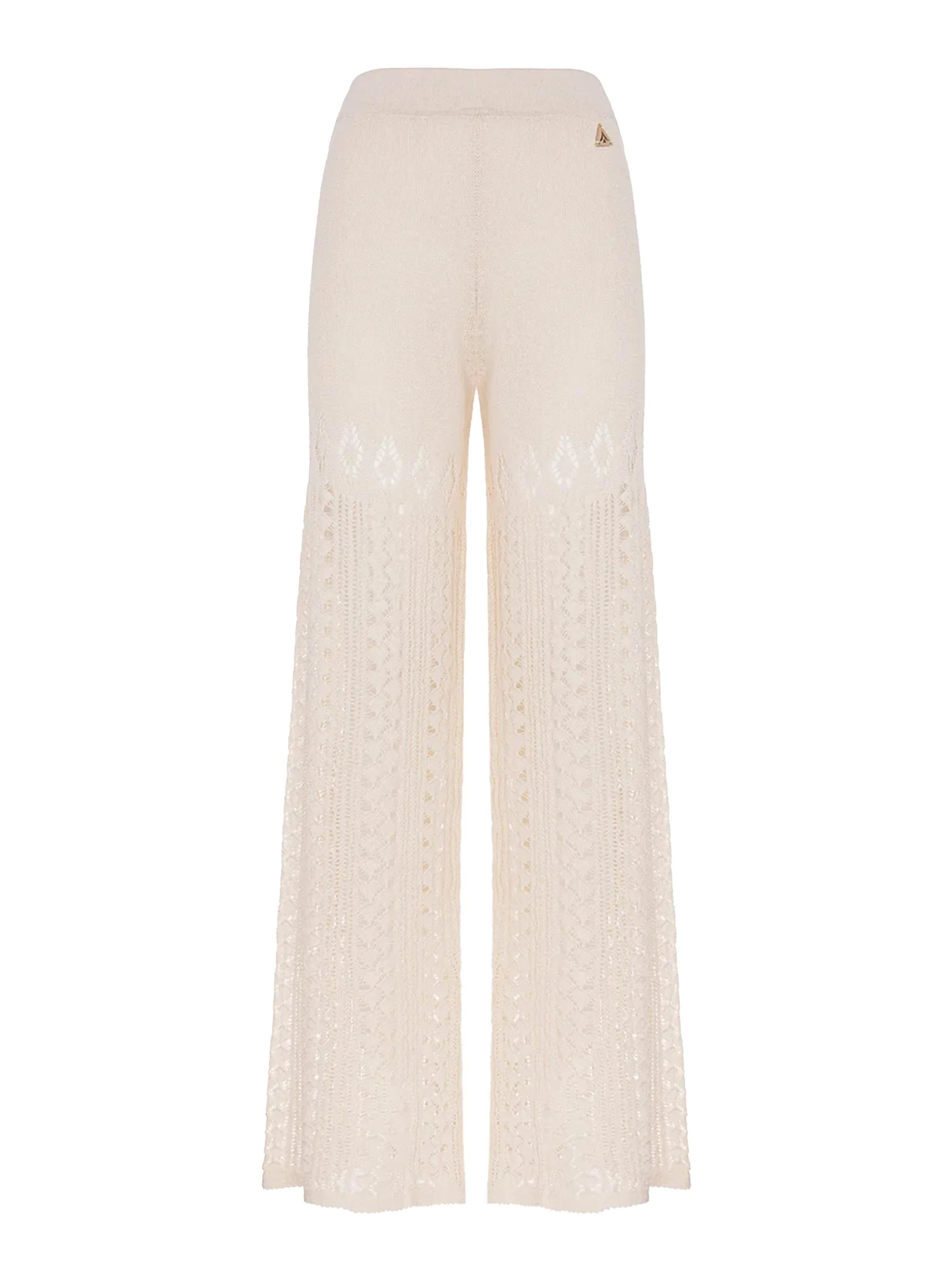 Pantalone panna traforato misto lino - Preludio Moda