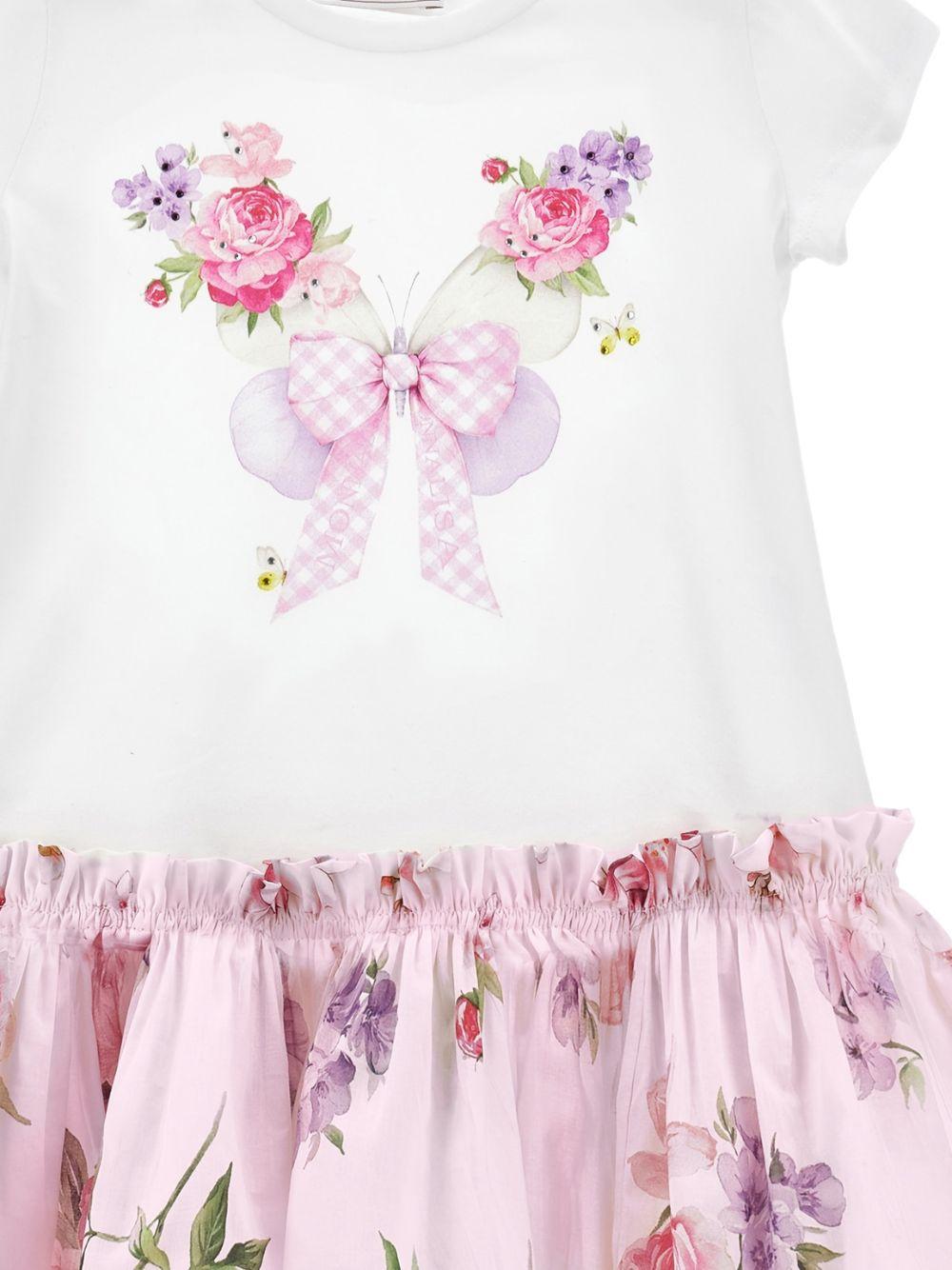 Abito con gonna in tulle a fiori 11G922NP7621 0090 MONNALISA KIDS