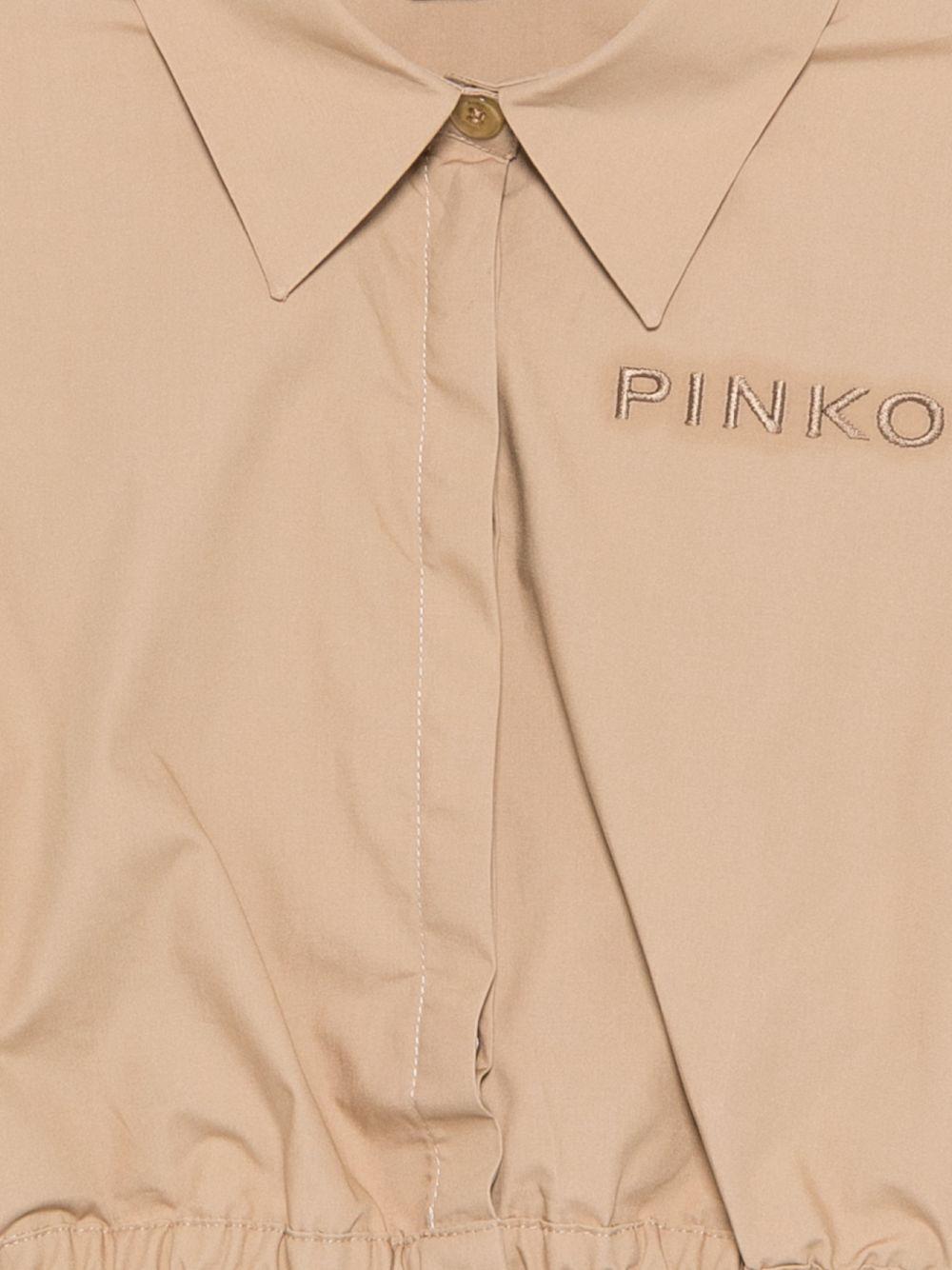 Giacca camicia con logo ricamato KFCA033CA029 6023 PINKO UP