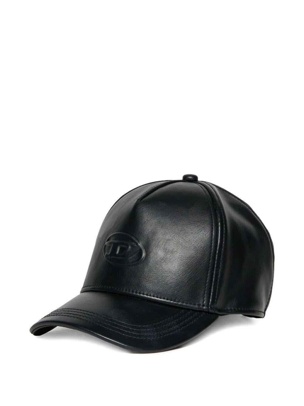 Cappello in Pelle Sintetica con Logo Goffrato J02520KXBQ5 K900 DIESEL KIDS