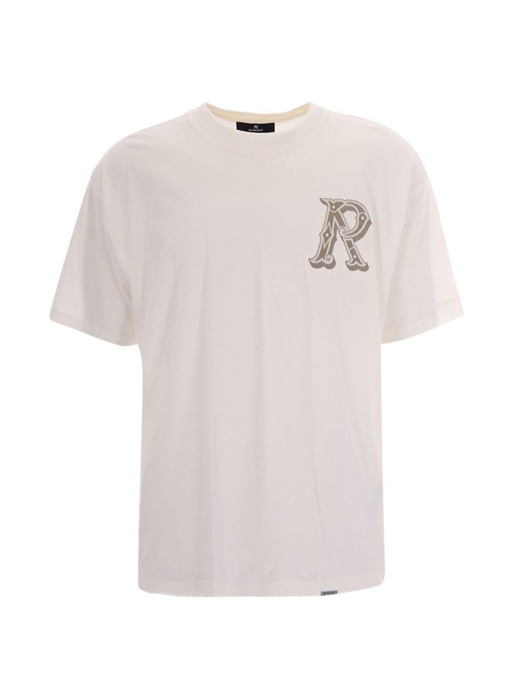 T-shirt in cotone con ricamo lettera MLM100595 072 REPRESENT