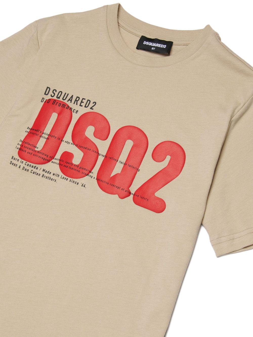 T-shirt in cotone con stampa logo DQ3173D0AGP DQ717 DSQUARED KIDS