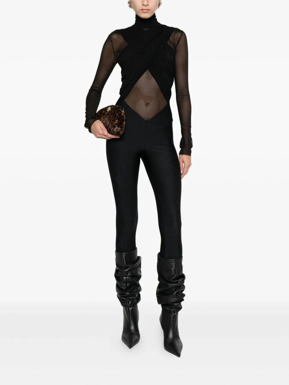 Tuta a Maniche Lunghe con Pannelli in Mesh - Preludio Moda