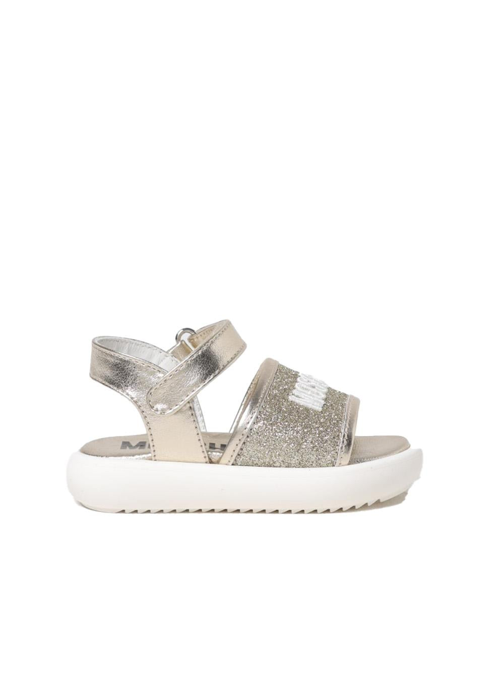 Sandali oro con glitter noenata 80419 01 MOSCHINO KIDS