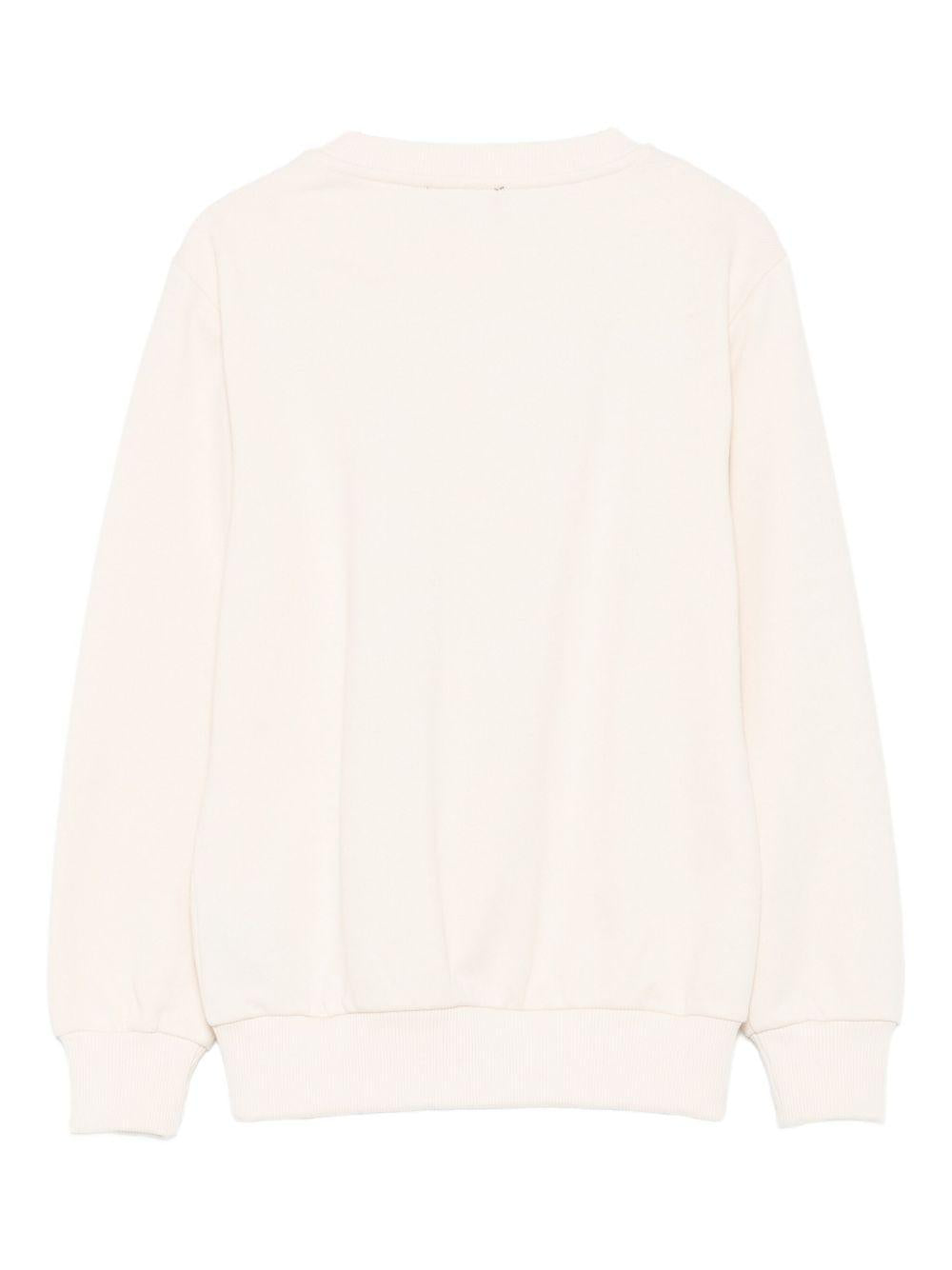 Felpa Beige con Bottoni e Logo BX4R10Z3183 109OR BALMAIN KIDS