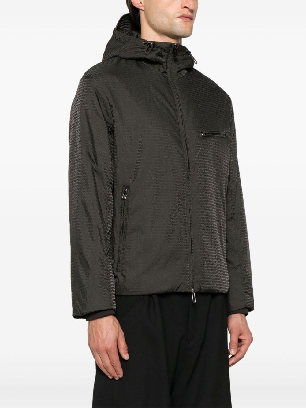 Giacca verde militare con logo all-over