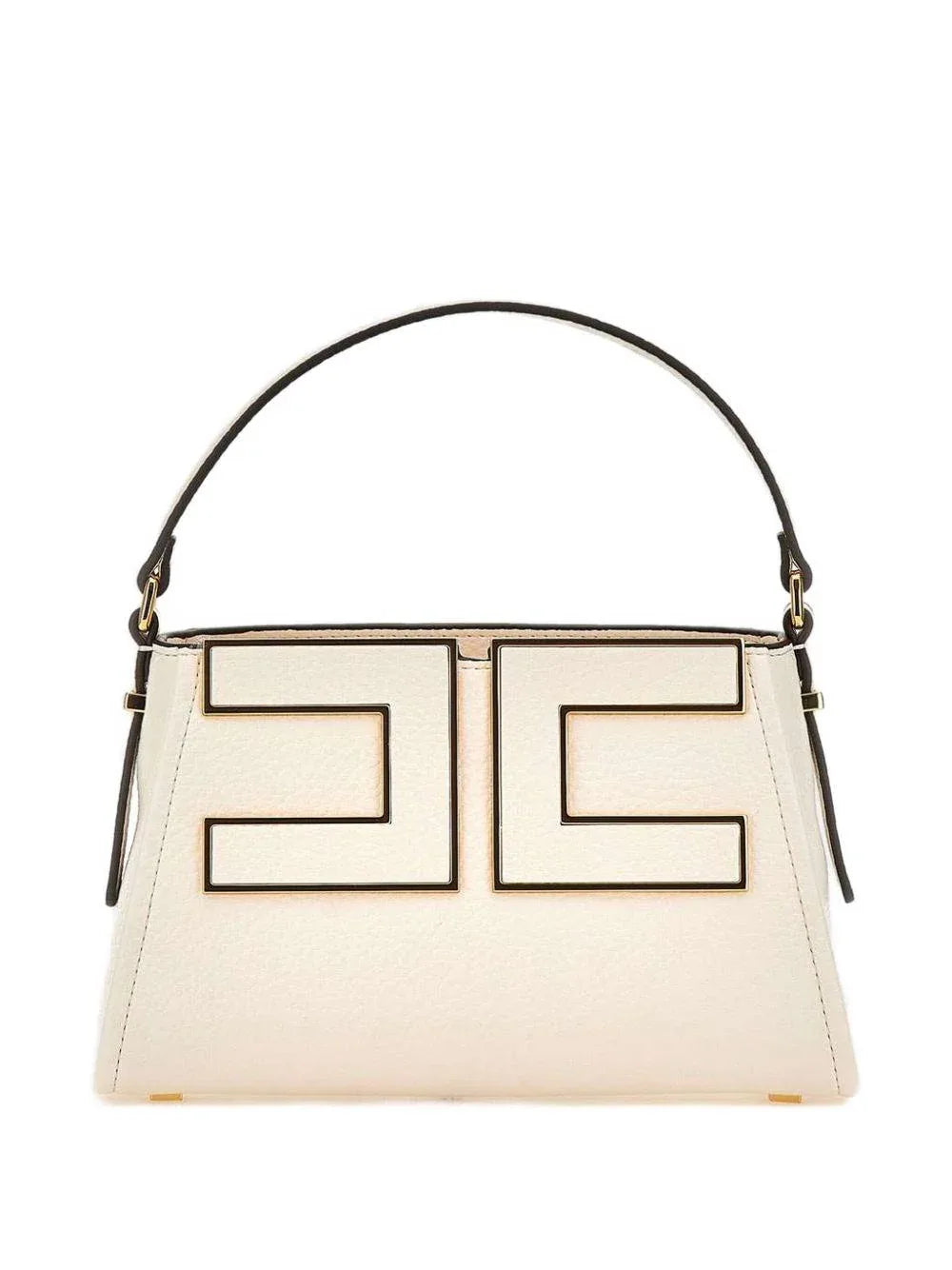 Borsa Tote Piccola con Placca Logo e Chiusura Zip - Preludio Moda