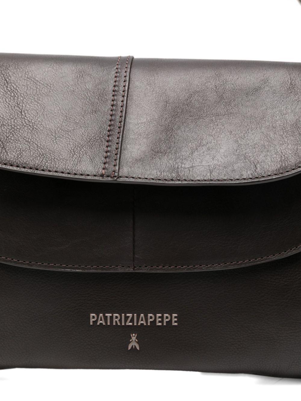 Borsa marrone con catena e zip superiore - Preludio Moda