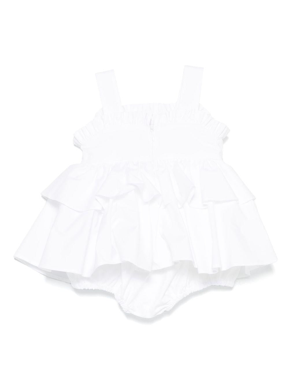 Abito bianco neonata con balze