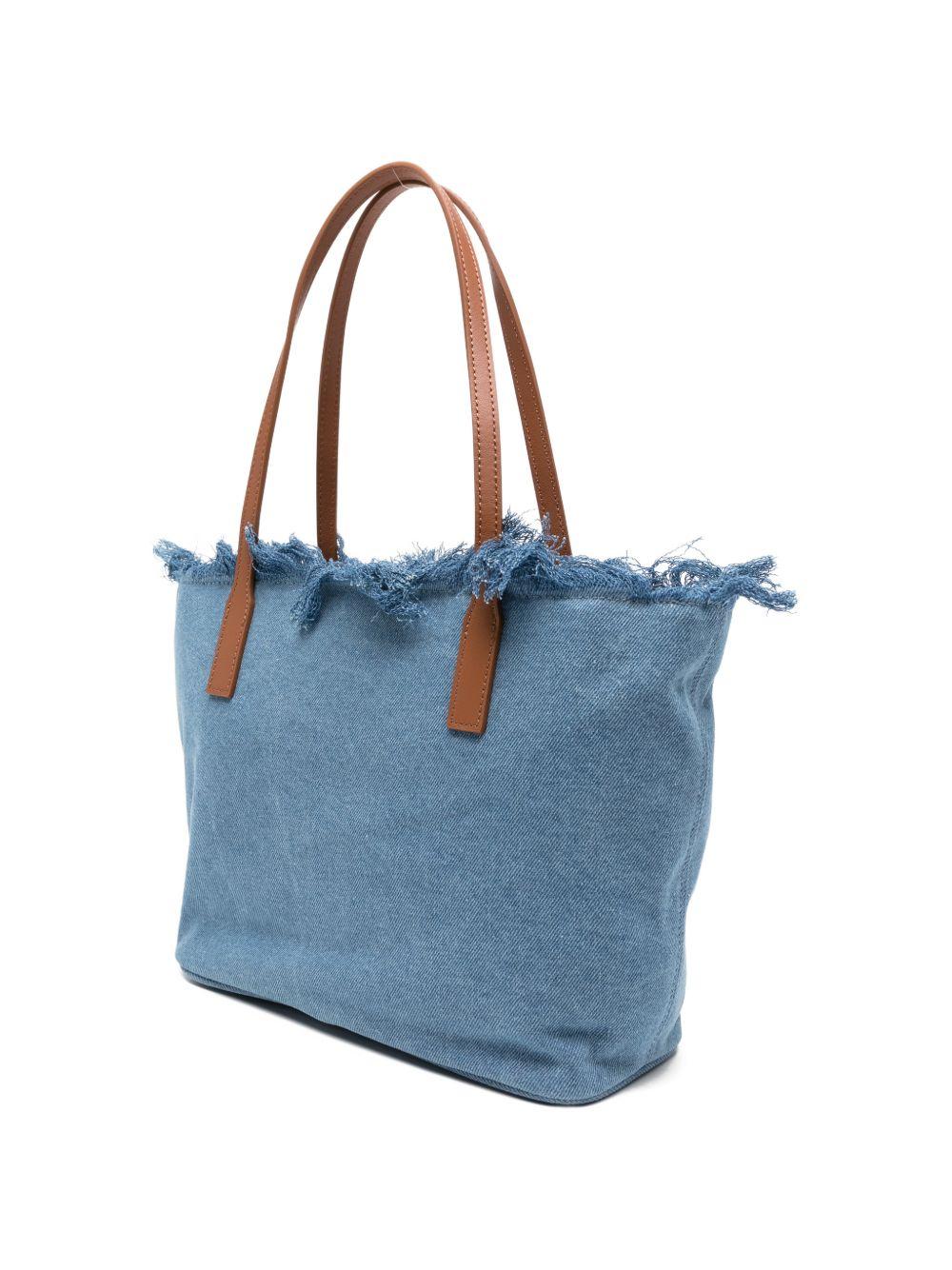Borsa tote in denim con bordi sfrangiati CBMF001 00436L MC2 SAINT BARTH