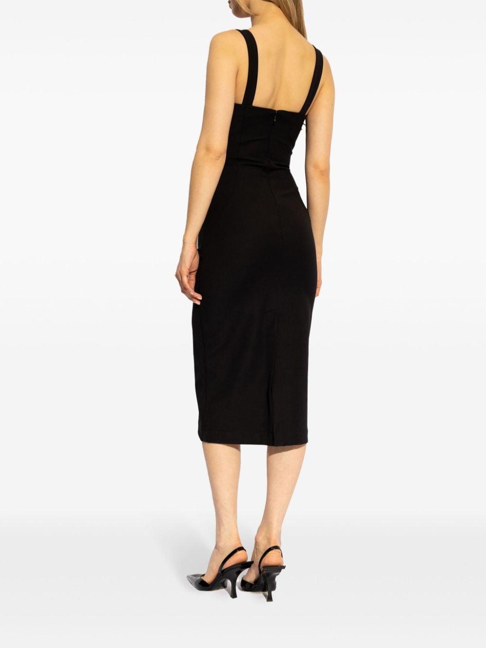 Abito midi scollo fibbie e occhielli 77HAO935N0394 899 VERSACE JEANS