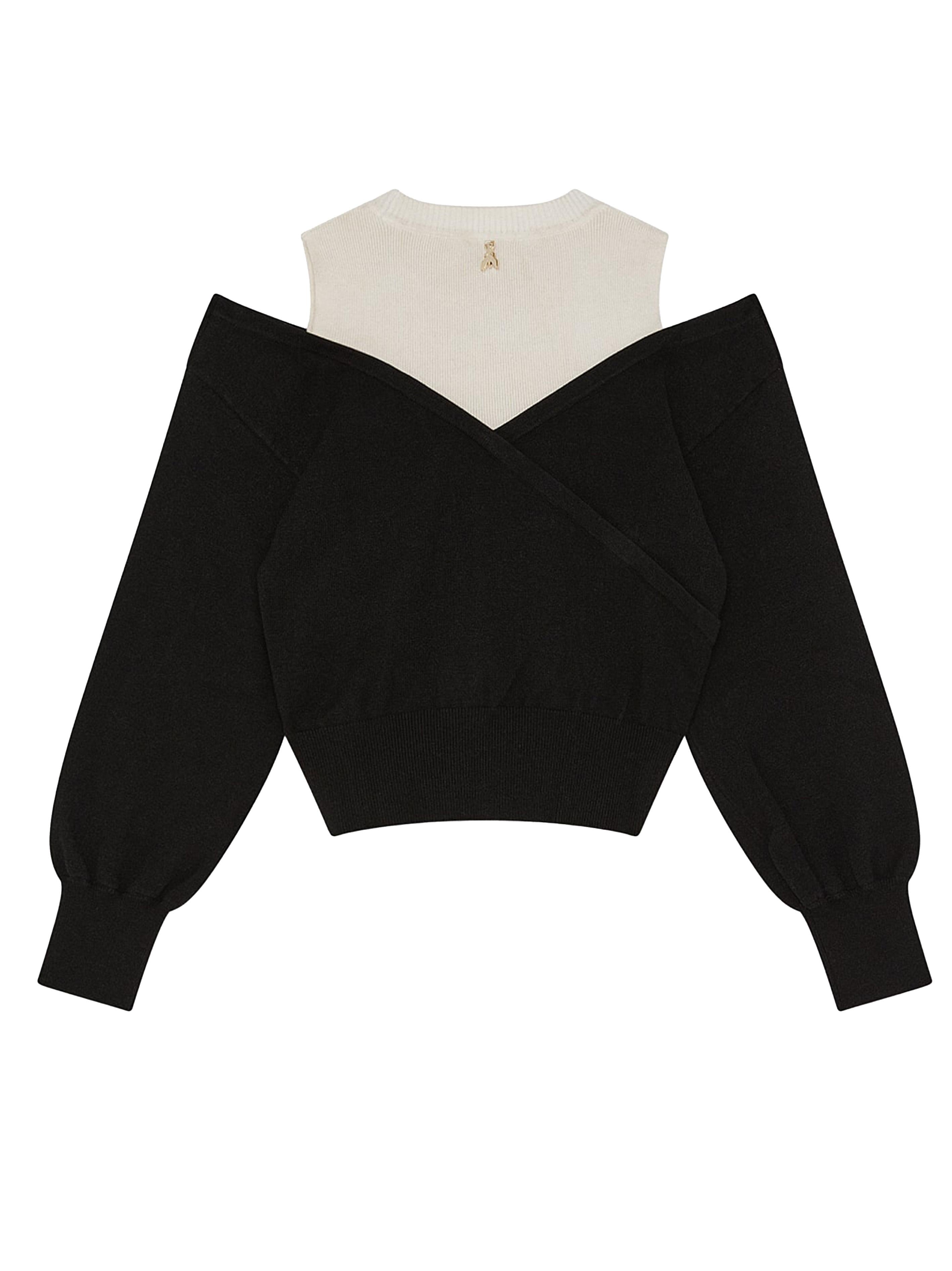 Maglia con canotta nera/bianca 7K0042K202 I258 PATRIZIA PEPE GIRL