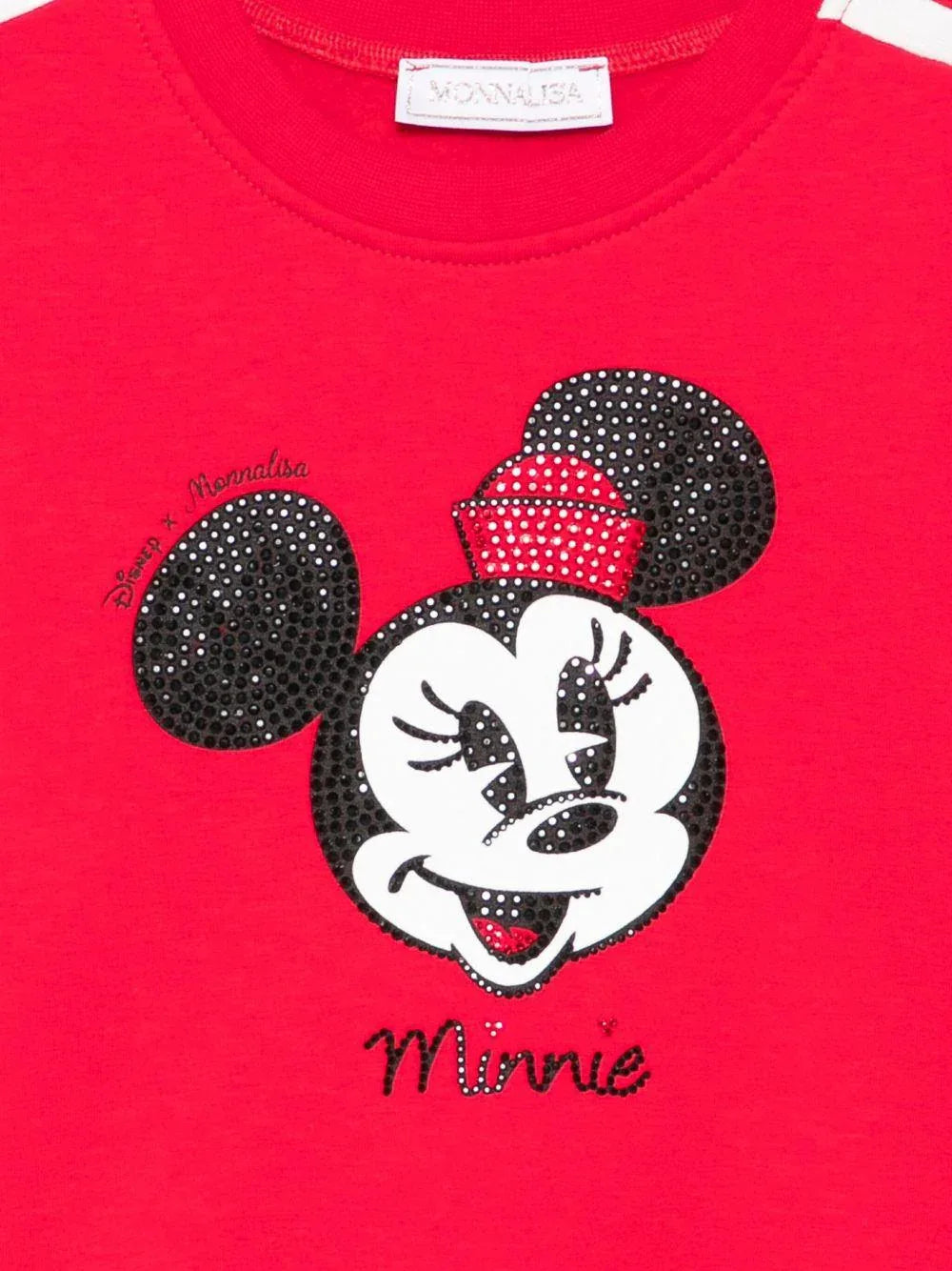 Felpa Rossa con Minnie Mouse e paillettes - Preludio Moda
