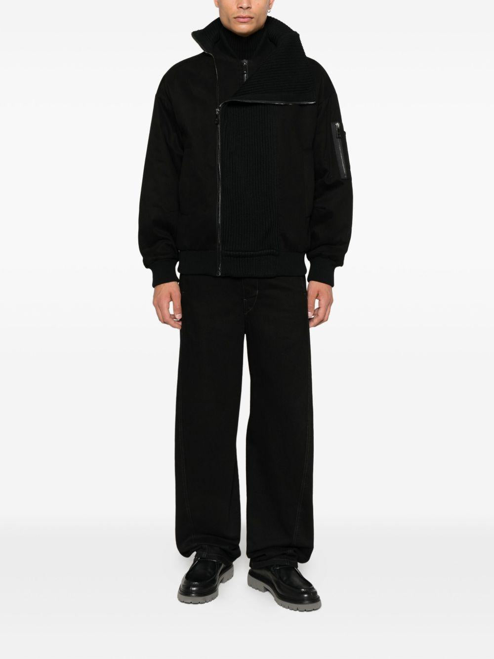 Giacca nera a coste con chiusura con zip 5O0337A686 K103 PATRIZIA PEPE