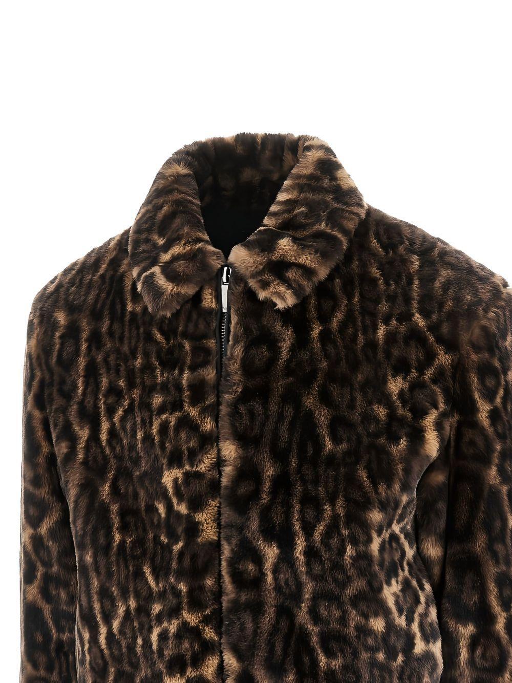 Giubbino uomo Armani in pelliccia sinstetica animalier - Preludio Moda
