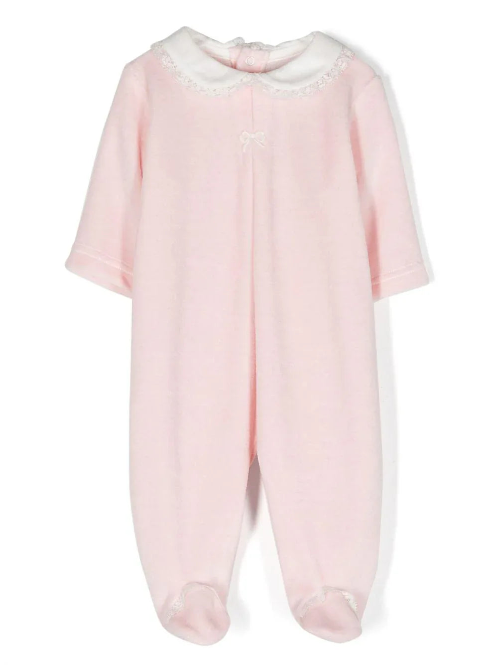 Tutina Neonata Rosa con colletto ricamato - Preludio Moda