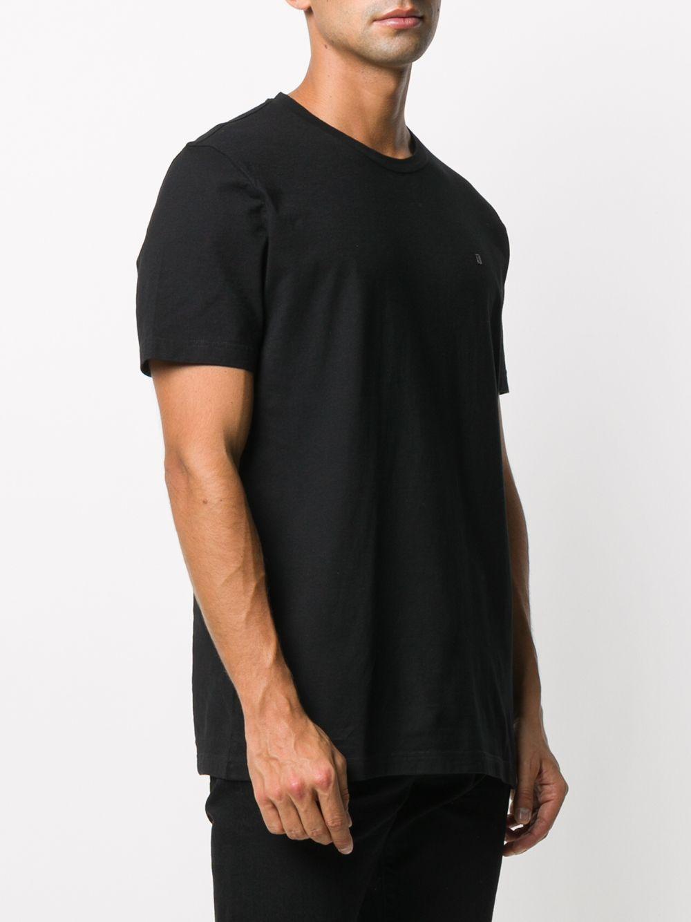 T-shirt nera logo gommato petto US198JF0271UZL4 999 DONDUP