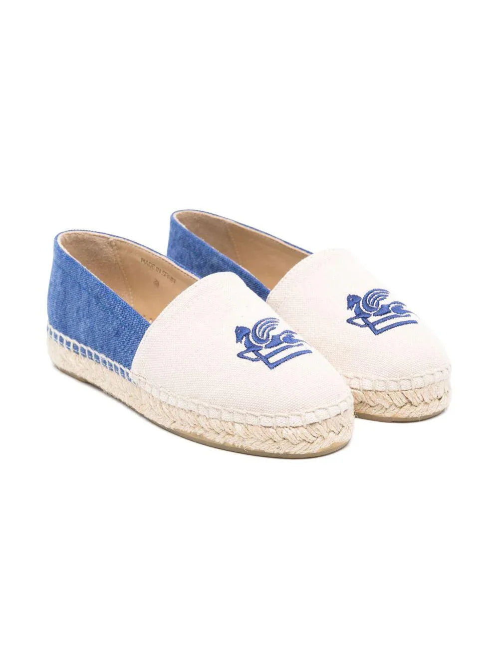 Espadrillas avorio/denim ricamo pegaso - Preludio Moda