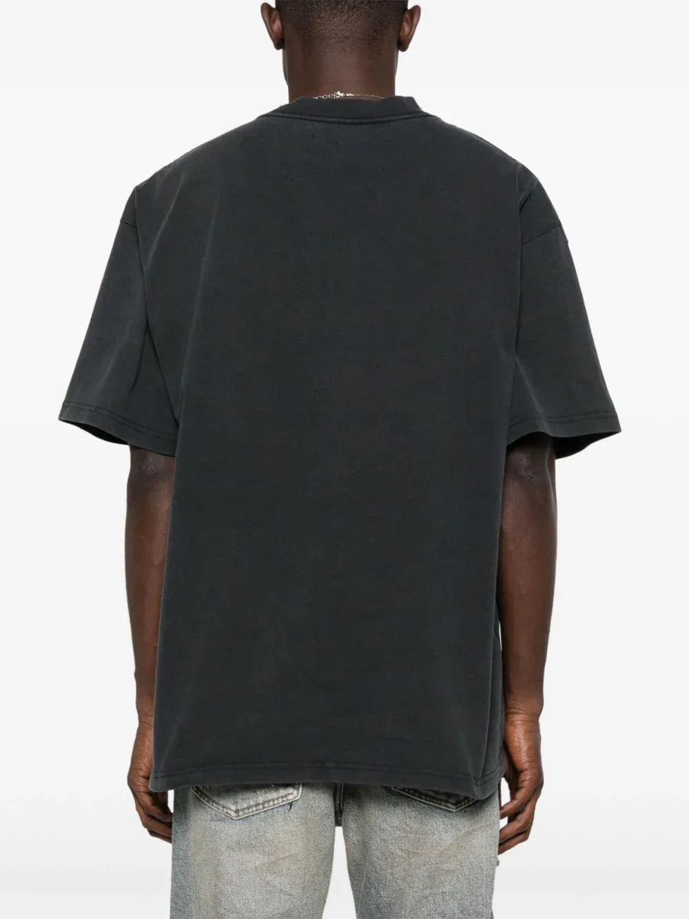 T-shirt Nera in Cotone con Logo Stampato - Preludio Moda