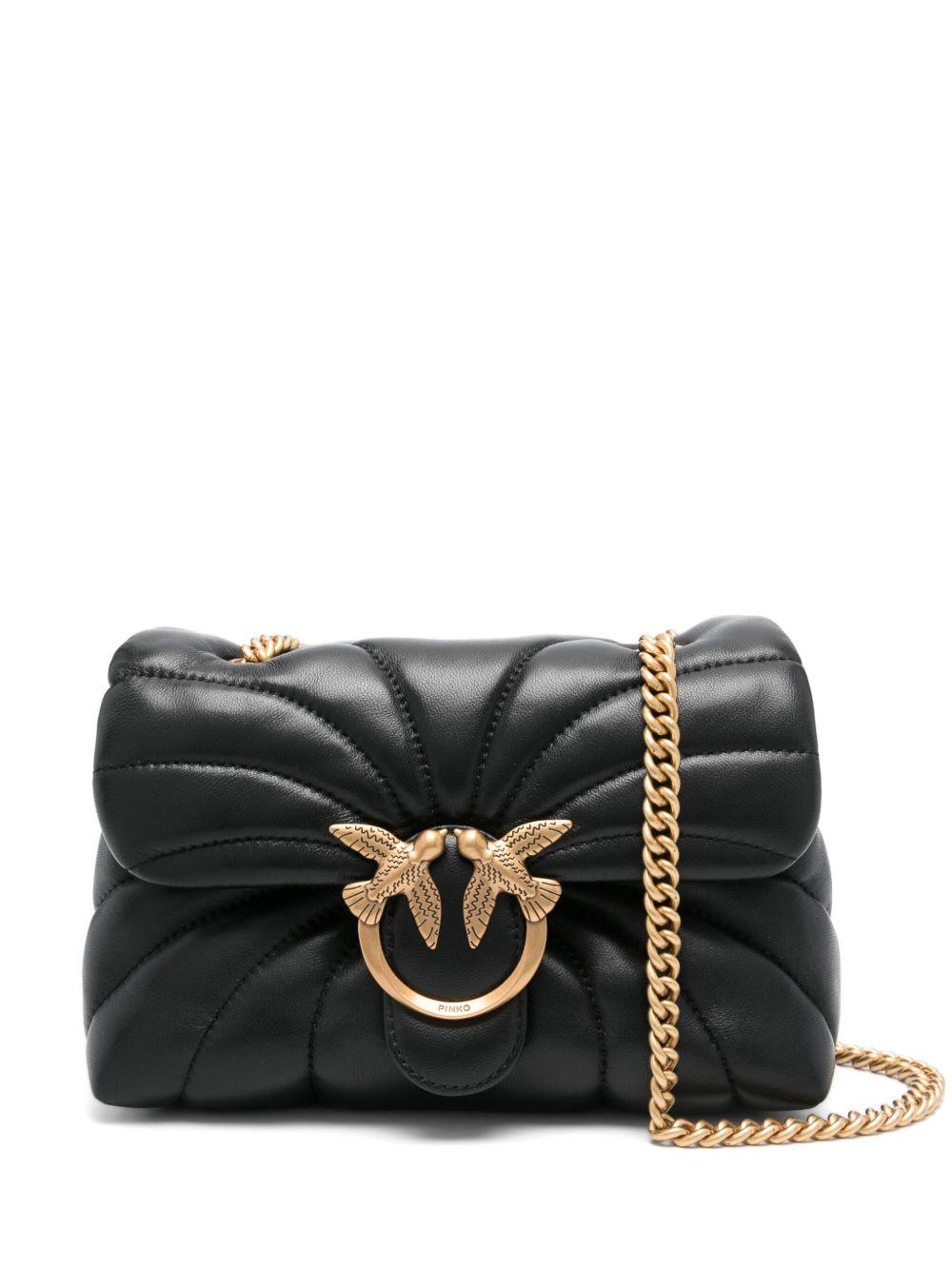 Borsa a Ttracolla Mini Trapuntata in Pelle Nera 100039A1EX Z99Q PINKO