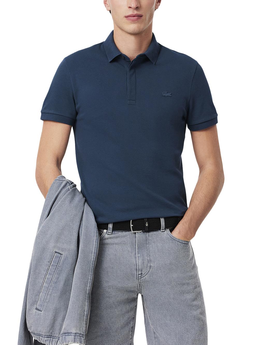 Polo blu logo ricamo tono su tono PH5522 C7Z LACOSTE