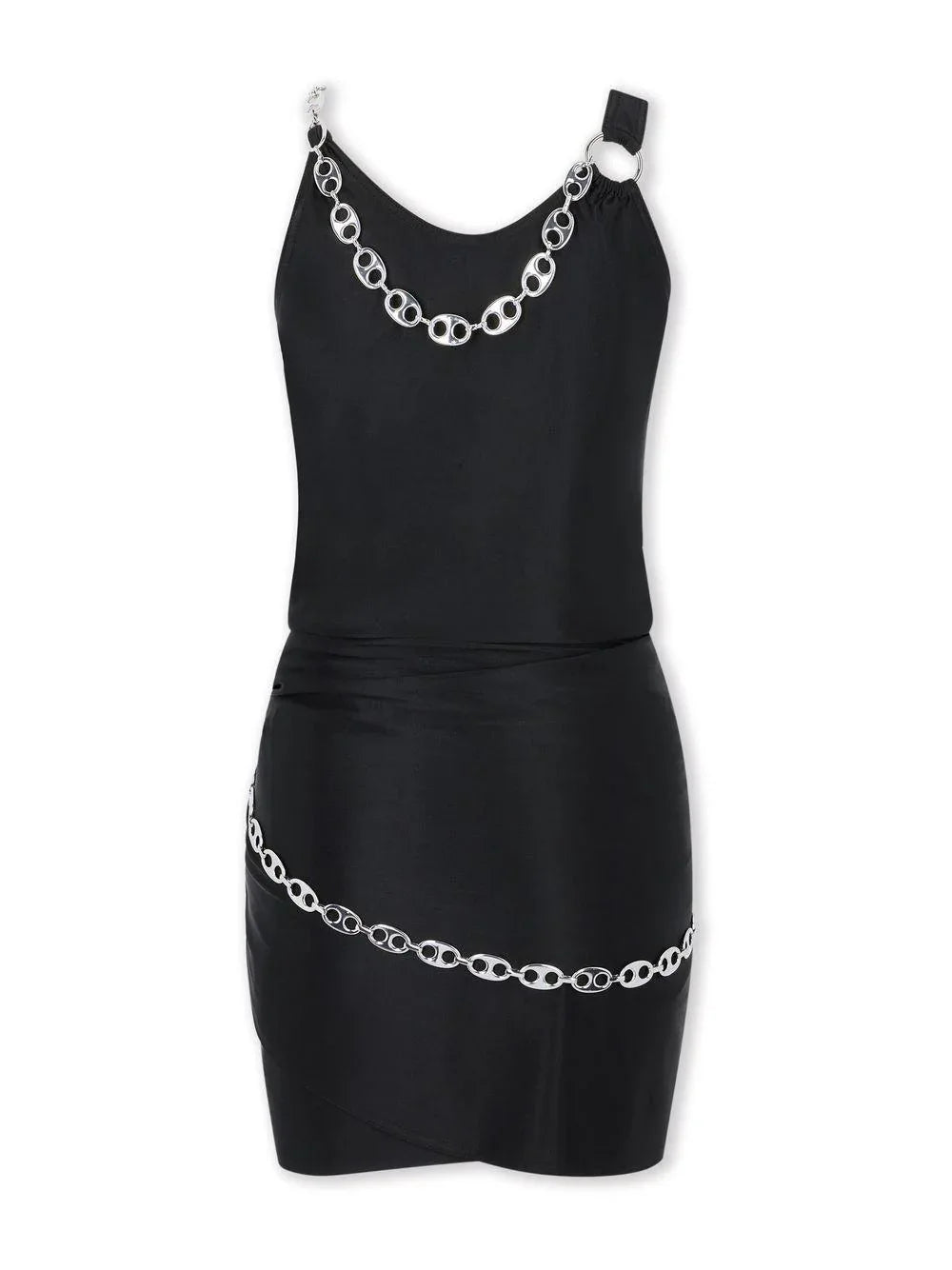 Abito mini nero con gioiello - Preludio Moda