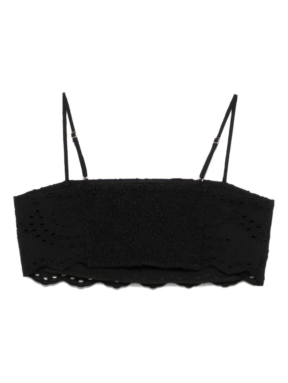 Top florida nero in pizzo san gallo FLD0001 05917H MC2 SAINT BARTH