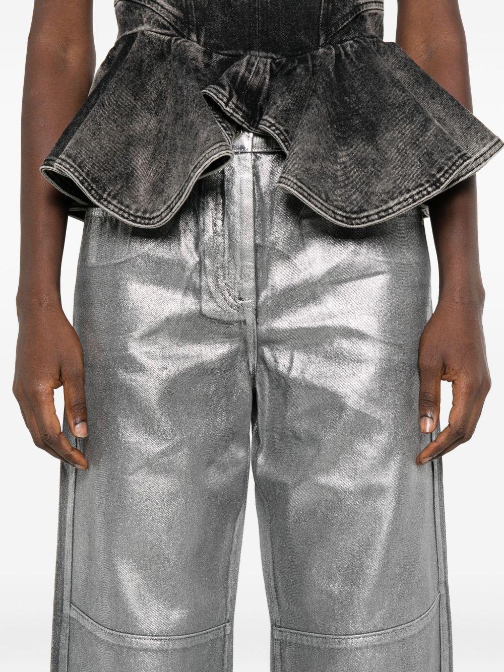 Pantaloni argento metallizzati con inserti Patrizia Pepe 8P0737D114 FG08 PATRIZIA PEPE