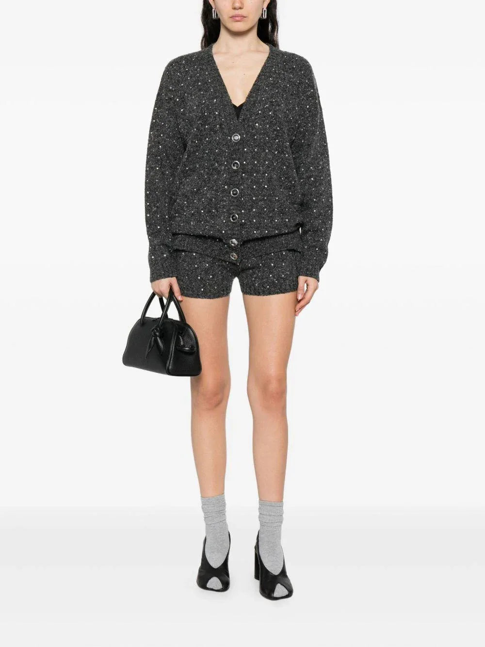 Felpa con cappuccio grigio chiaro regolabile - Preludio Moda