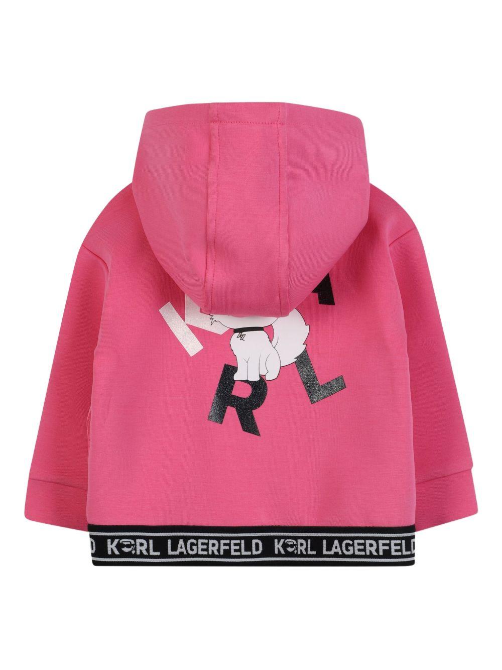 Tuta con Banda Logata e Cappuccio Z30649 48V KARL LAGERFELD KIDS