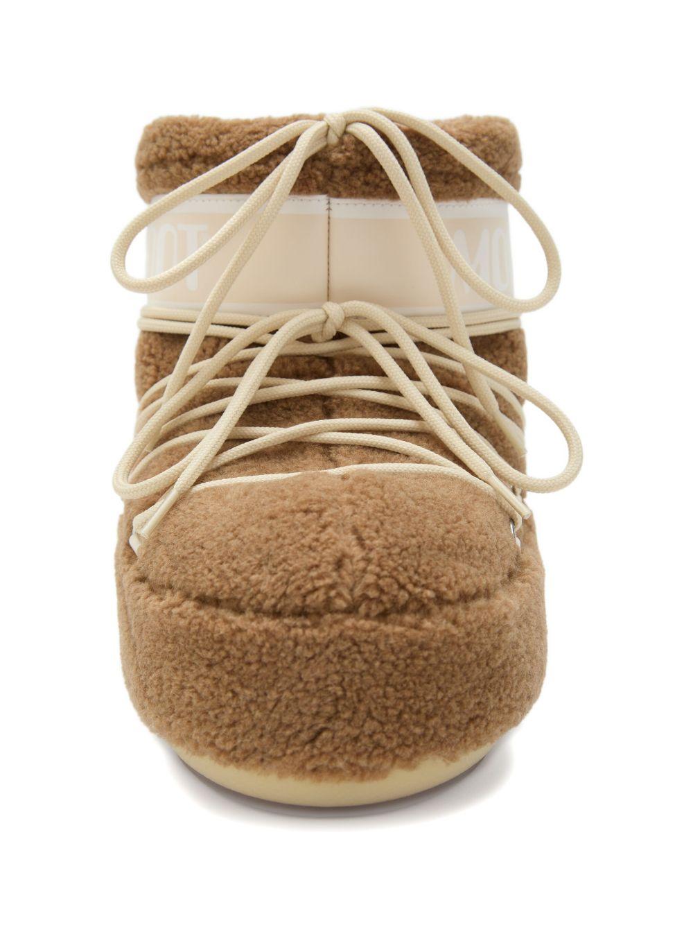 Moon Boot Kids Stivali Icon Low Camel con logo e lacci 80D1409700 M047 MOON BOOT