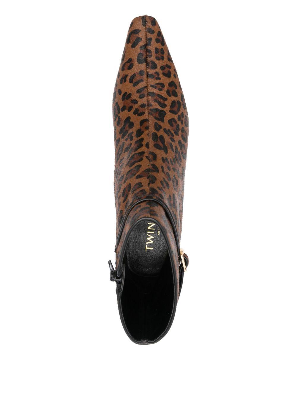 Stivaletti Marrone con Stampa Leopardata 252TCP222 12618 TWINSET