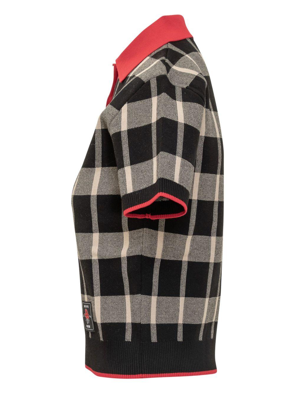Polo nera e beige a quadri 3941MDM198257775 99 MSGM