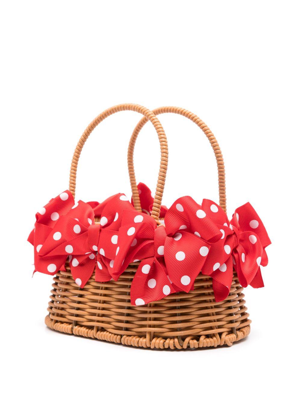 Borsa rafia con fiocchi pois