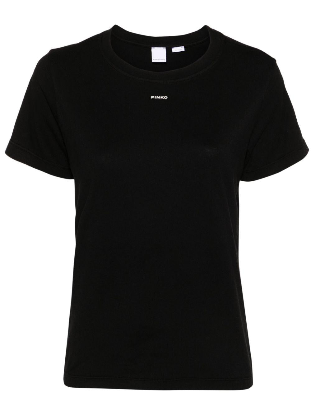 T-shirt nera mini logo 100373A228 Z99 PINKO
