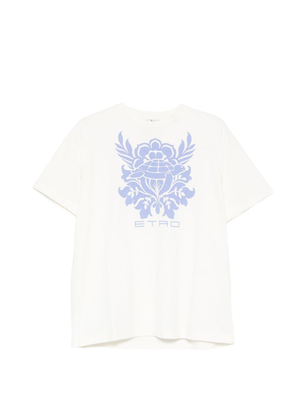 T-shirt in cotone con stampa grafica GY8P41Z3672 102AZ ETRO KIDS