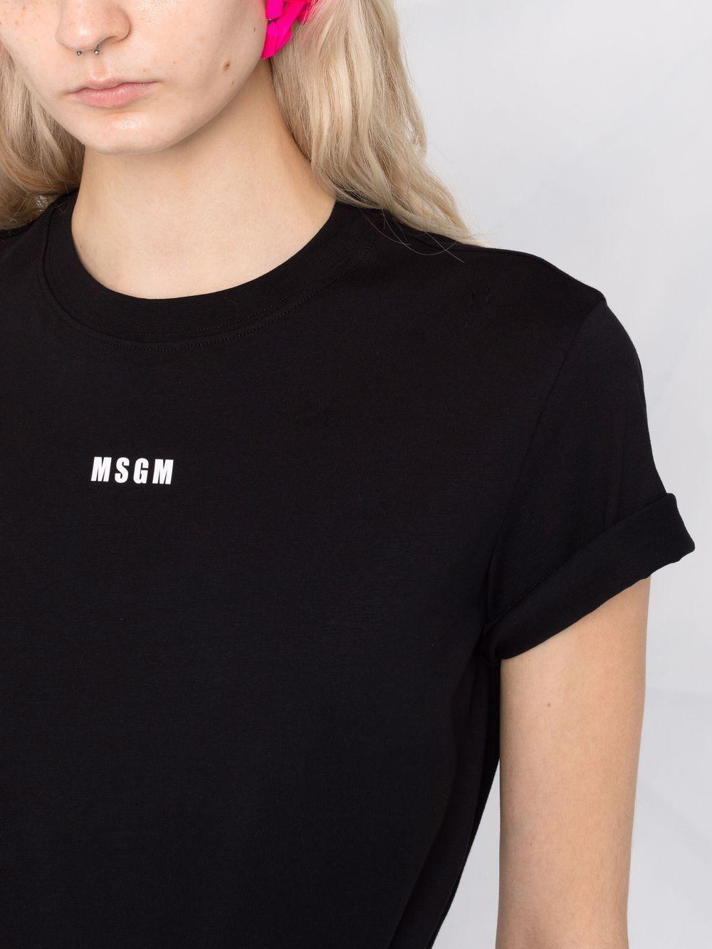 T-shirt nera a maniche corte con stampa logo 2000MDM500200002 99 MSGM