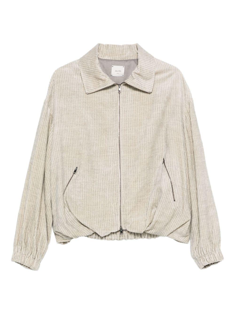 Giacca in Velluto a Coste con Zip Perla 165913A5053 GREY ALYSI